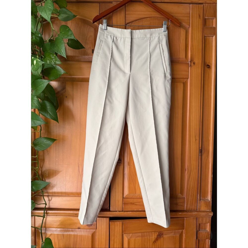 Zara Tailored High-Rise Slim Ankle Trousers in Cream– Women’s Small - Picture 2 of 12